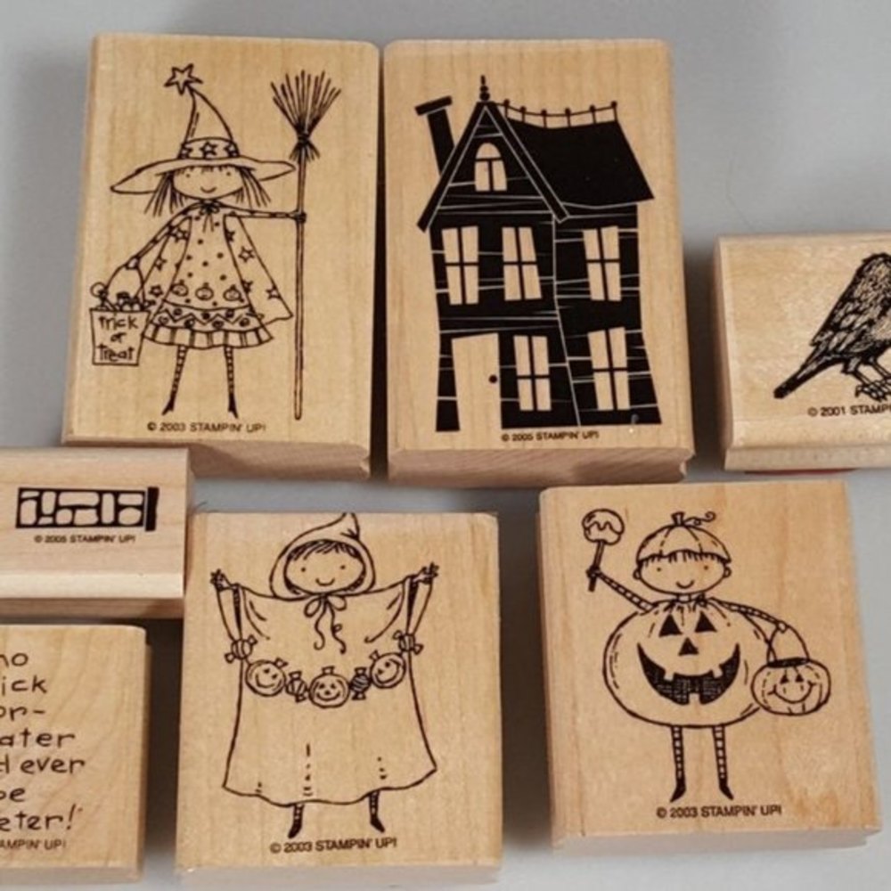 Halloween rubber stamp set Stampin Up trick or treat stamp set